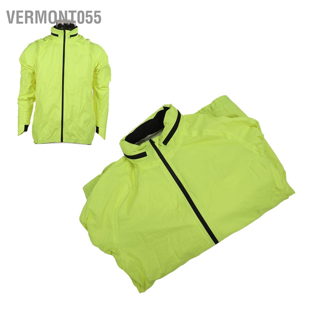 Vermont055 Bốn Mùa Mỏng Chống Thấm Nước Áo Mưa Đi Xe Đạp Thoáng Khí Khoác Nam Nữ Vàng Huỳnh Quang
