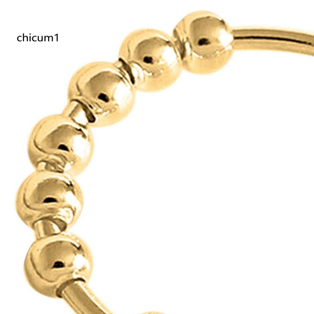 Nhẫn Cưới Trang Trí Hạt Xoay Tối Giản Xinh Xắn