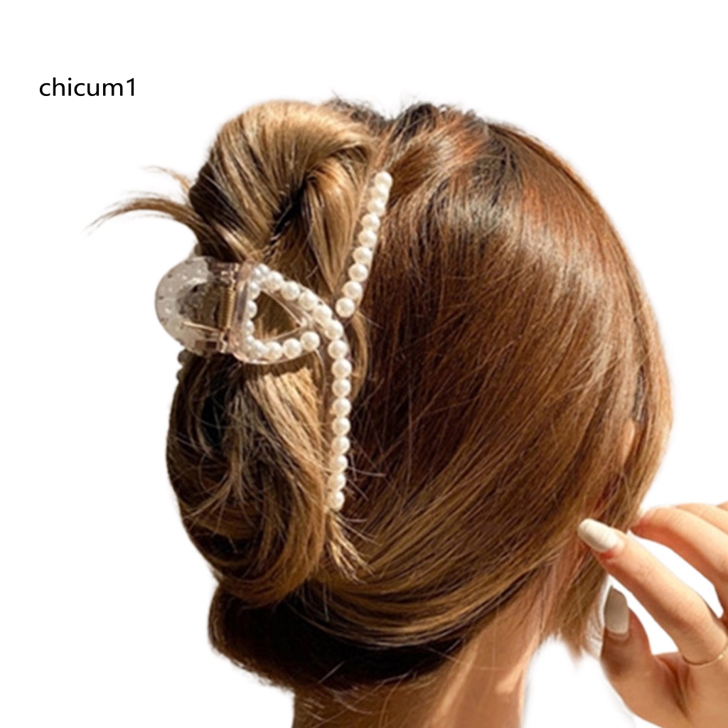 Kẹp Tóc Càng Cua Đính Ngọc Trai Giả Kích Thước Lớn Cho Nữ