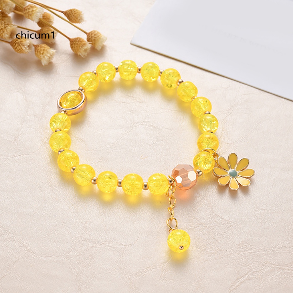 Vòng Đeo Tay Đính Đá Hình Hoa Hướng Dương Xinh Xắn Dành Cho Nữ