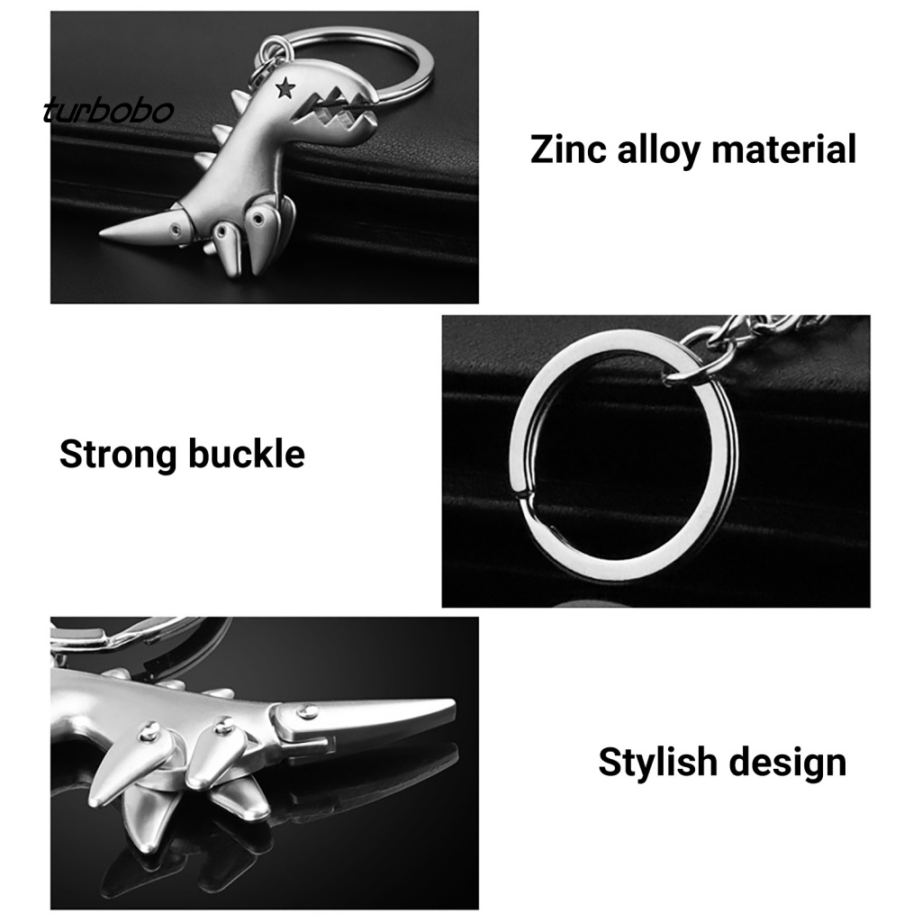 Móc Chìa Khóa Xe Hơi Bằng Kim Loại Mạ Điện Hình Khủng Long Mắt Ngôi Sao Kiểu Retro Đa Năng