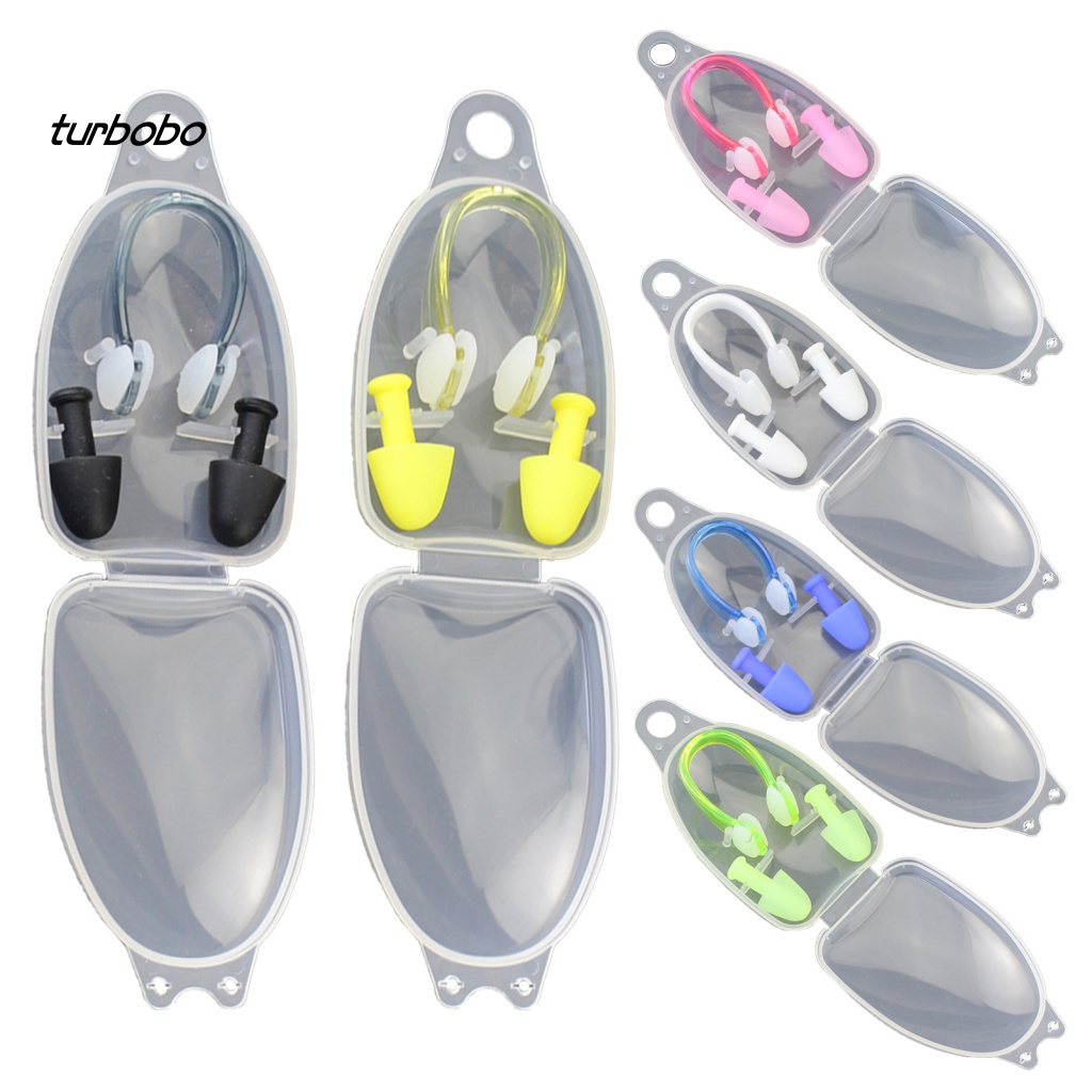 1 Bộ Nút Bịt Tai / Kẹp Mũi Di Động Chống Nước Thoải Mái Linh Hoạt Khi Đi Bơi