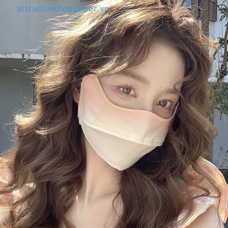 Khăn Choàng Cổ Kiêm Khẩu Trang Chống Tia uv Bằng Lụa Lạnh Thoáng Khí