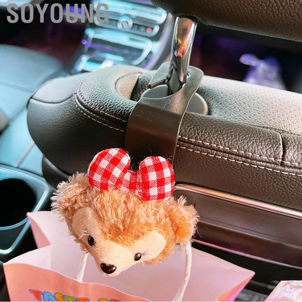 Soyoung Hooks Lovely Cartoon Shape Strong Load Bearing  Portable Backrest Hanger for Auto