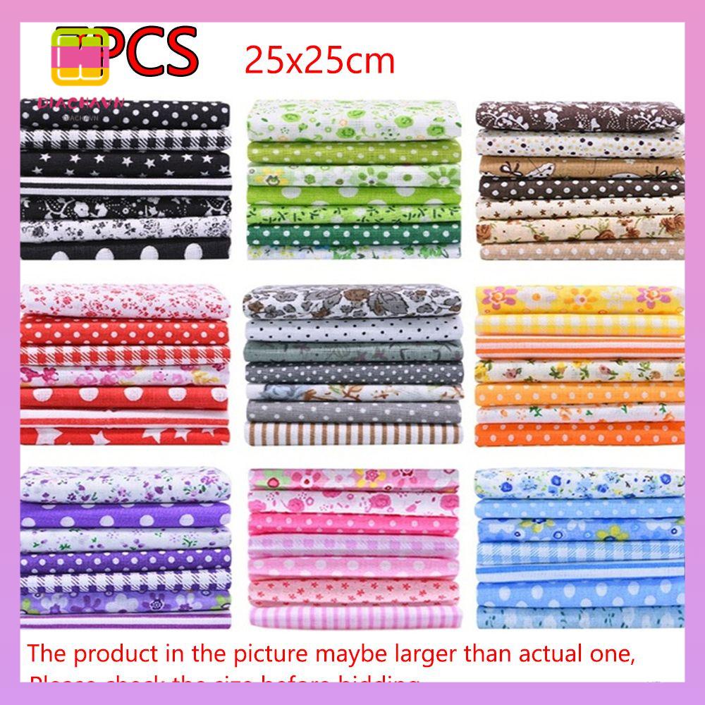 DIACHAVN Set 7 Tấm Vải 25x25cm Họa Tiết Đáng Yêu Tự Làm Đồ Thủ Công
