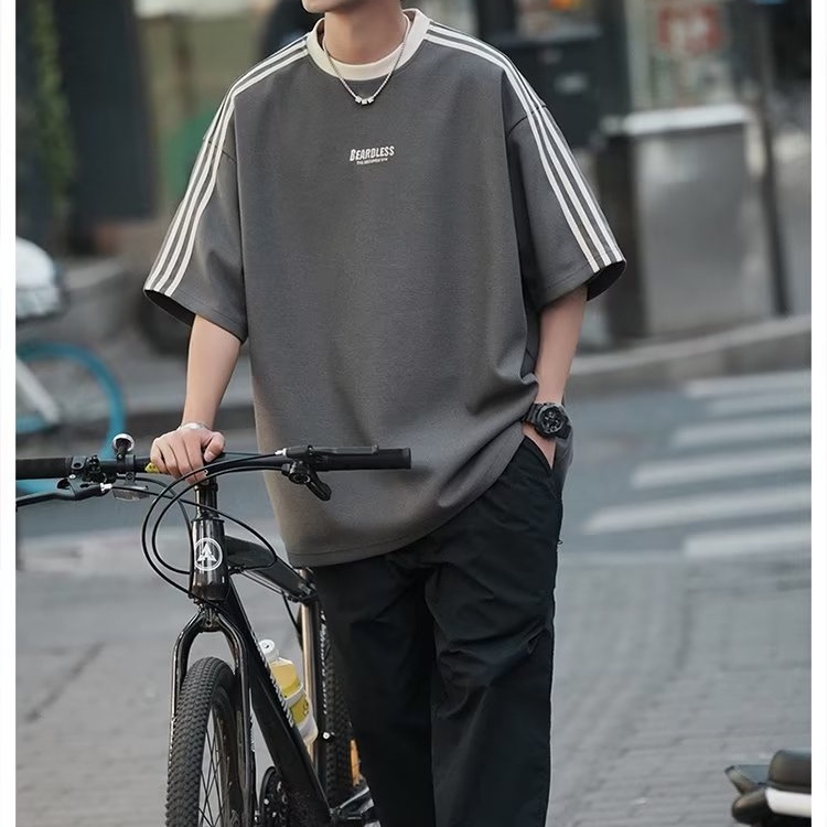 Áo Thun Tay Ngắn Dáng Rộng Phong Cách Đường Phố Mỹ Thời Trang Mùa Hè Mới Cho Nam