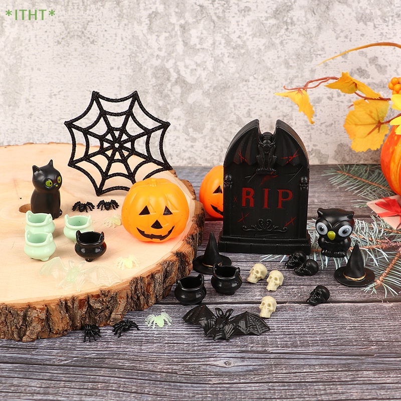 1 Set Nón Phù Thủy / Lọ Hoa mini Bằng Nhựa Dùng Trang Trí Lễ Halloween Mới