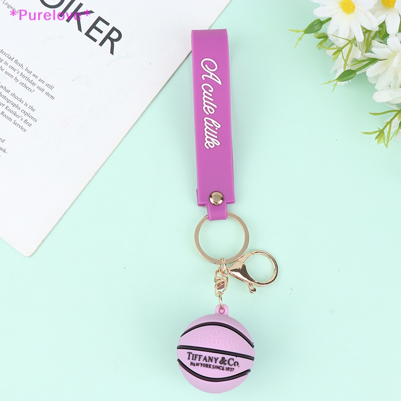 1 Móc Khóa Cao Su PVC Hình Quả Bóng Rổ 3D Mới