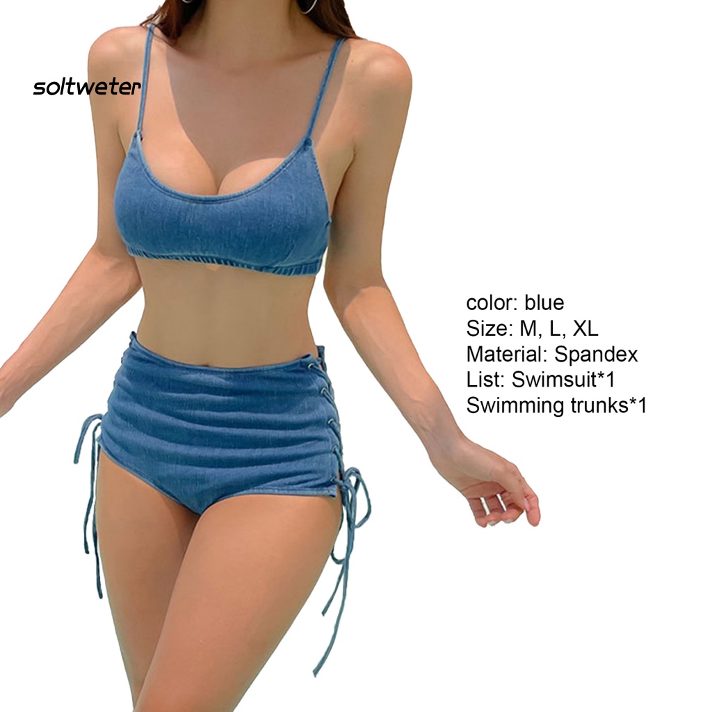 Bộ Bikini 2 Mảnh Màu Sắc Thời Trang Gợi Cảm Cho Nữ