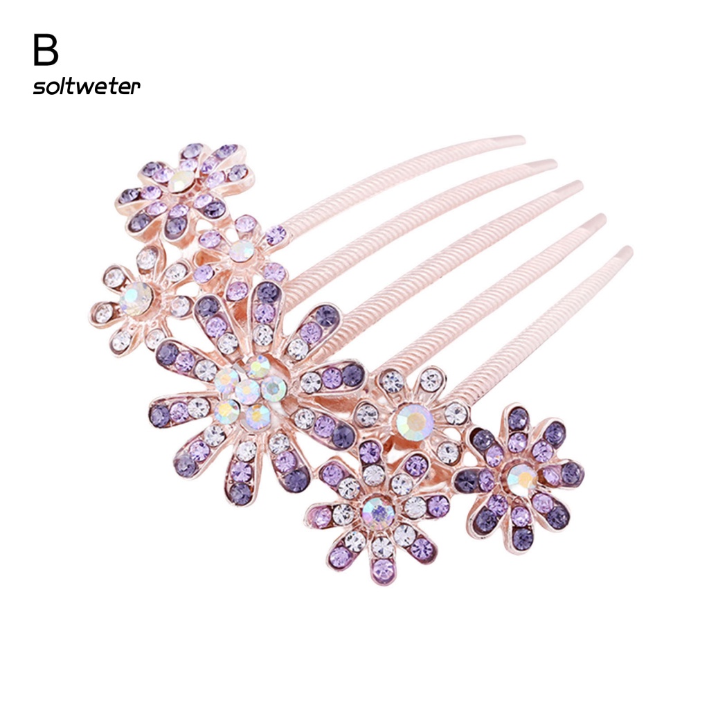 Lược Cài Tóc Năm Răng Đính Đá Lấp Lánh Dễ Sử Dụng