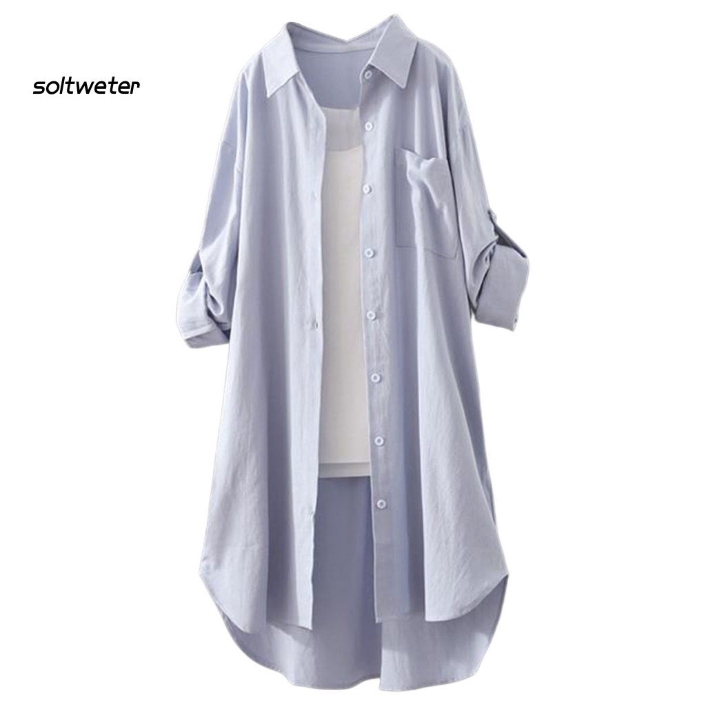 Áo Sơ Mi Tay Dài Cổ Bẻ Màu Sắc Thời Trang Cho Nữ