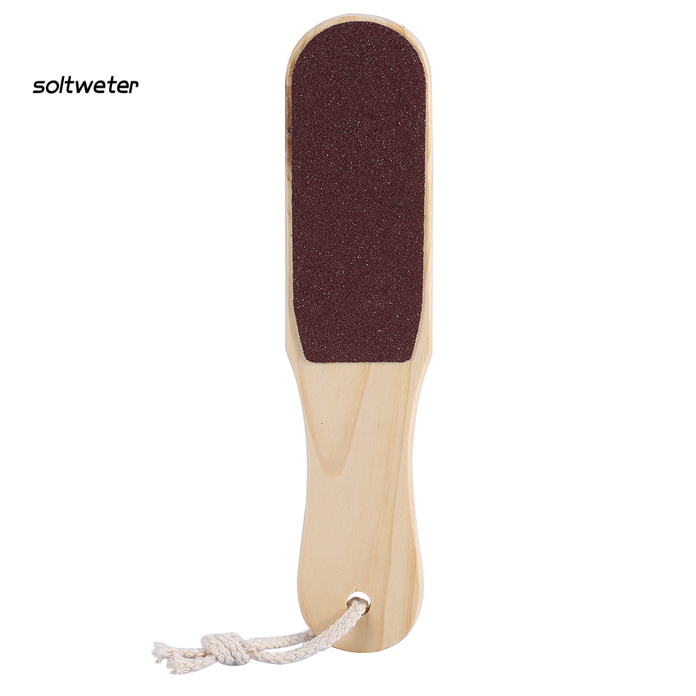 Dụng Cụ Tẩy Tế Bào Chết Cho Bàn Chân 2 Mặt Tay Cầm Bằng Gỗ