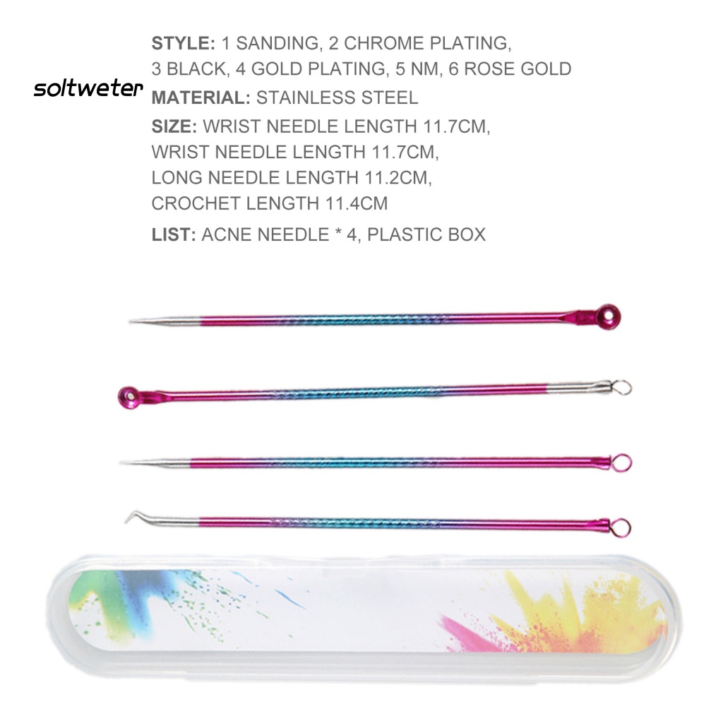 Bộ 4 Dụng Cụ Nặn Mụn Bằng Thép Không Gỉ Tiện Dụng