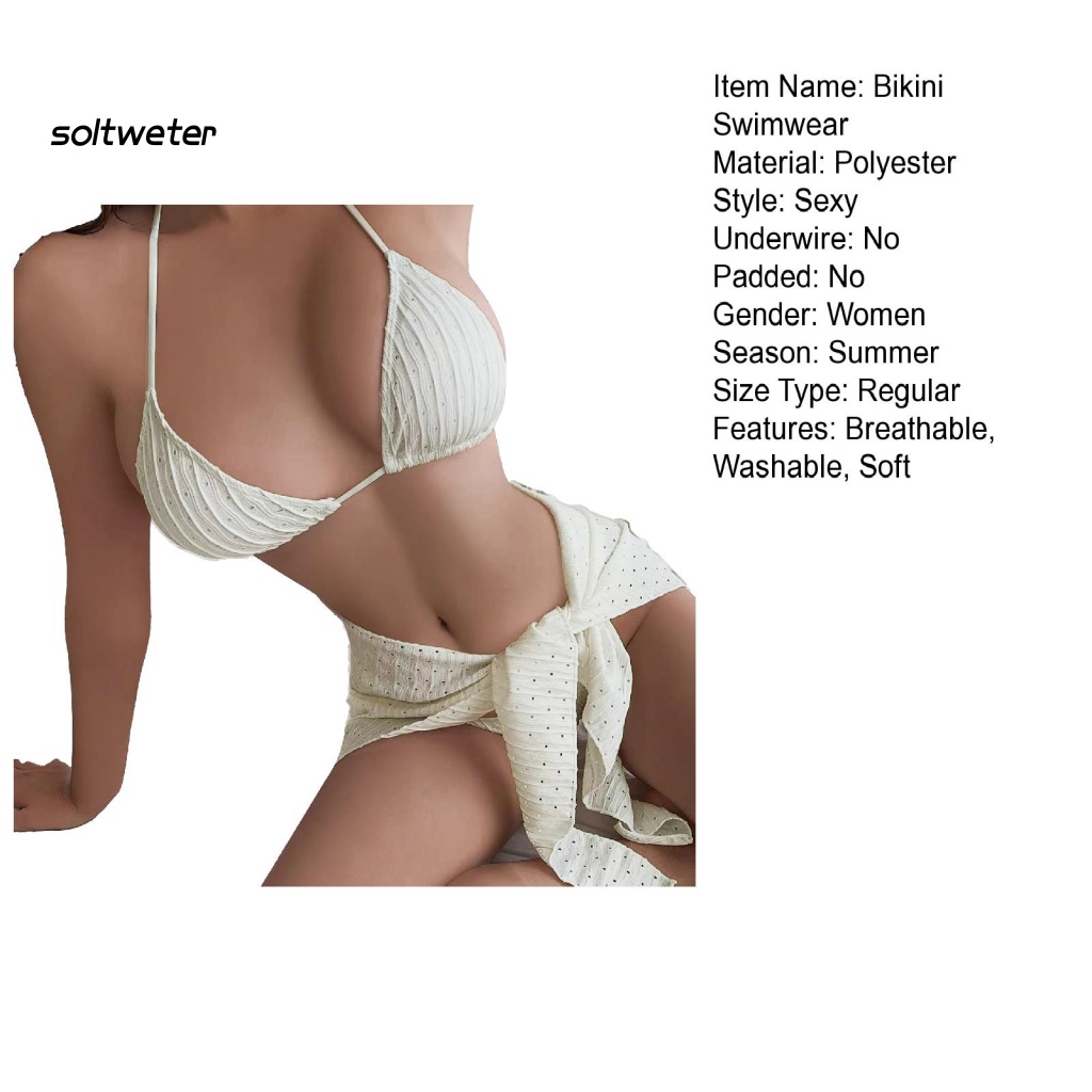 Bộ Đồ Bơi Lưng Cao Bằng Vải Polyester Mềm Mại Thời Trang Mùa Hè Quyến Rũ Cho Nữ