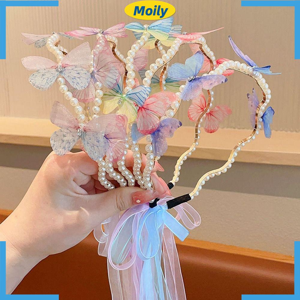 MOILYVN Set 2 Băng Đô Cài Tóc Hình Bươm Bướm Xinh Xắn Cho Bé Gái