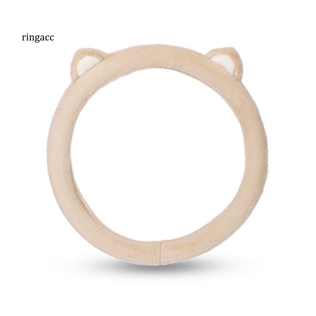 Vỏ Bọc Vô Lăng Xe Hơi Hình Tai Mèo Phủ Lông Dễ Thương Thoải Mái Chống Lạnh Trang Trí Nội Thất