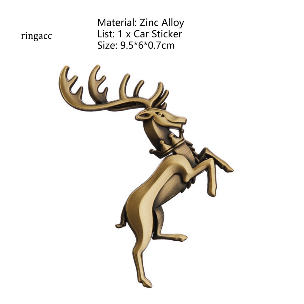 Nhãn Dán Trang Trí Thân Xe Hơi Mạ Điện Hình Hươu 3D Chống Rỉ Sét Không Phai Màu