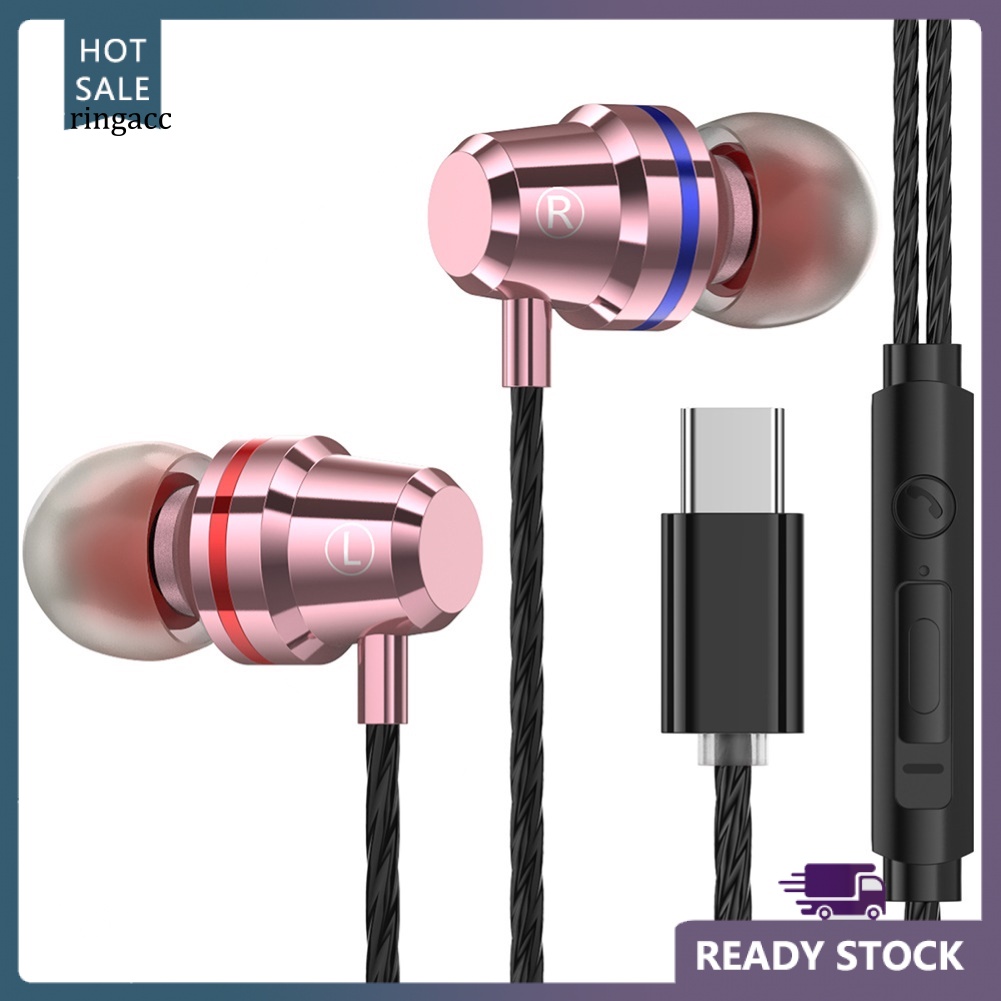 Tai Nghe Nhét Tai Có Dây RGA M4 Loại C Cho Xiao-mi Hua-wei