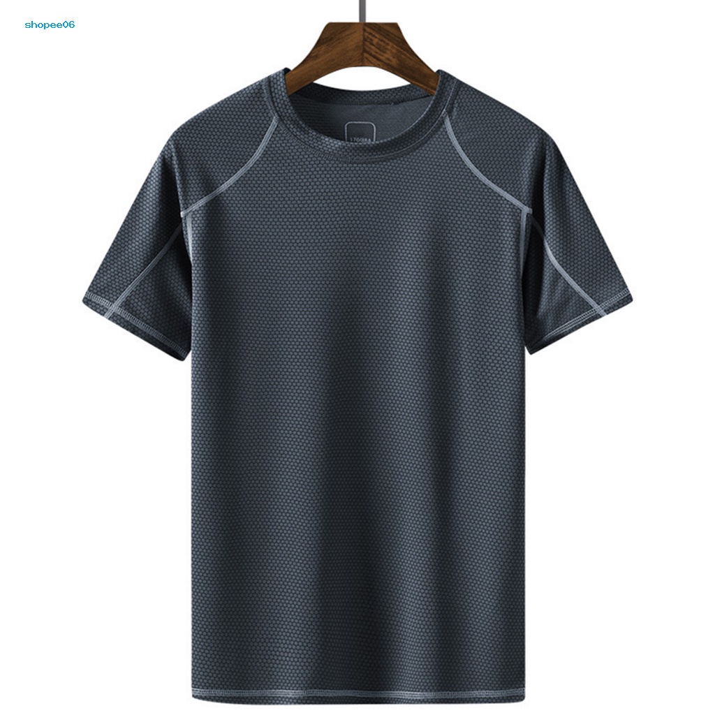 Pemg Áo Thun Thể Thao Tay Ngắn Màu Sắc Tương Phản Mỏng Nhanh Khô Thấm Hút Mồ Hôi Thoáng Khí Thời Trang Mùa Hè Cho Nam