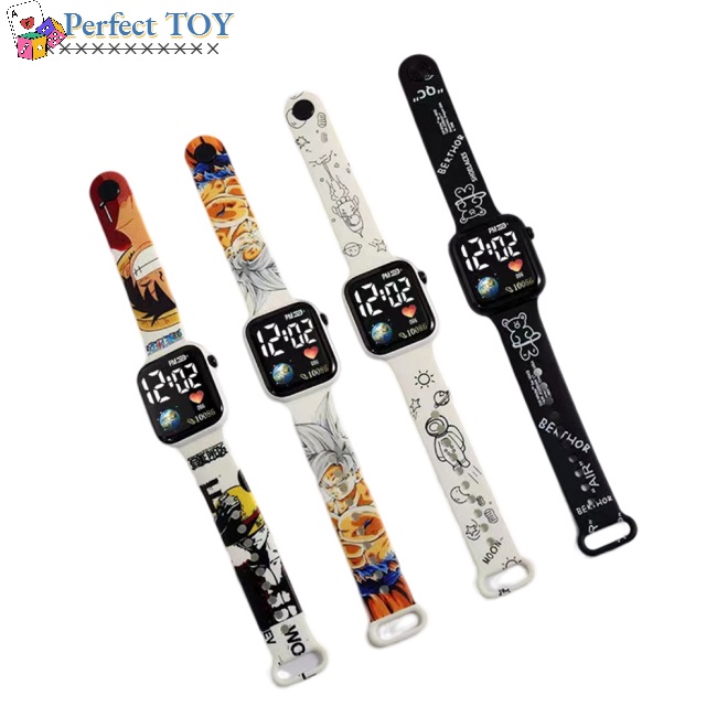 Đồng Hồ Điện Tử Đeo Tay Mặt Vuông Họa Tiết Hoạt Hình Cho Học Sinh