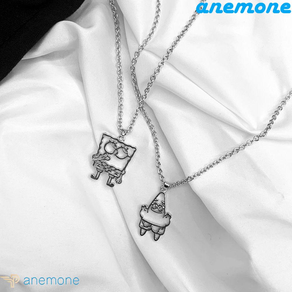 ANEMONE Vòng cổ Thép Titan Mặt Hình SpongeBob Phong Cách Đường Phố Cá Tính Cho Nam Nữ