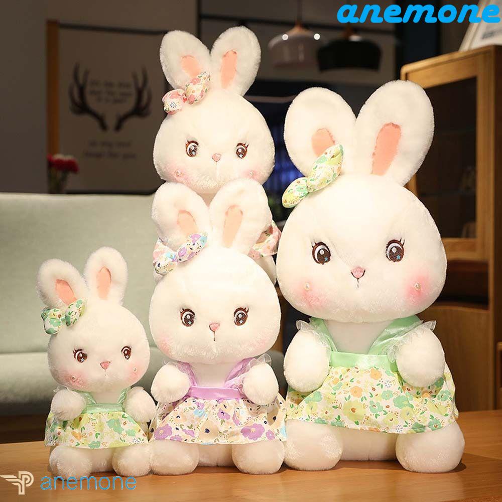 ANEMONE Đồ chơi nhồi bông Hình Thỏ Hoạt Hình Mặc Váy Hoa Đáng Yêu