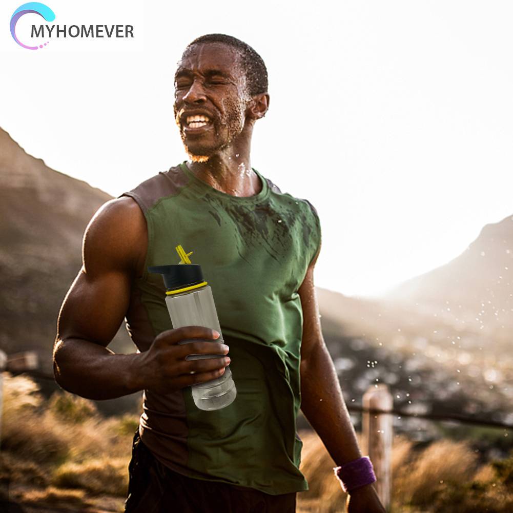 Bình Nước 800ML Kèm Ống Hút Có Thể Tái Sử Dụng