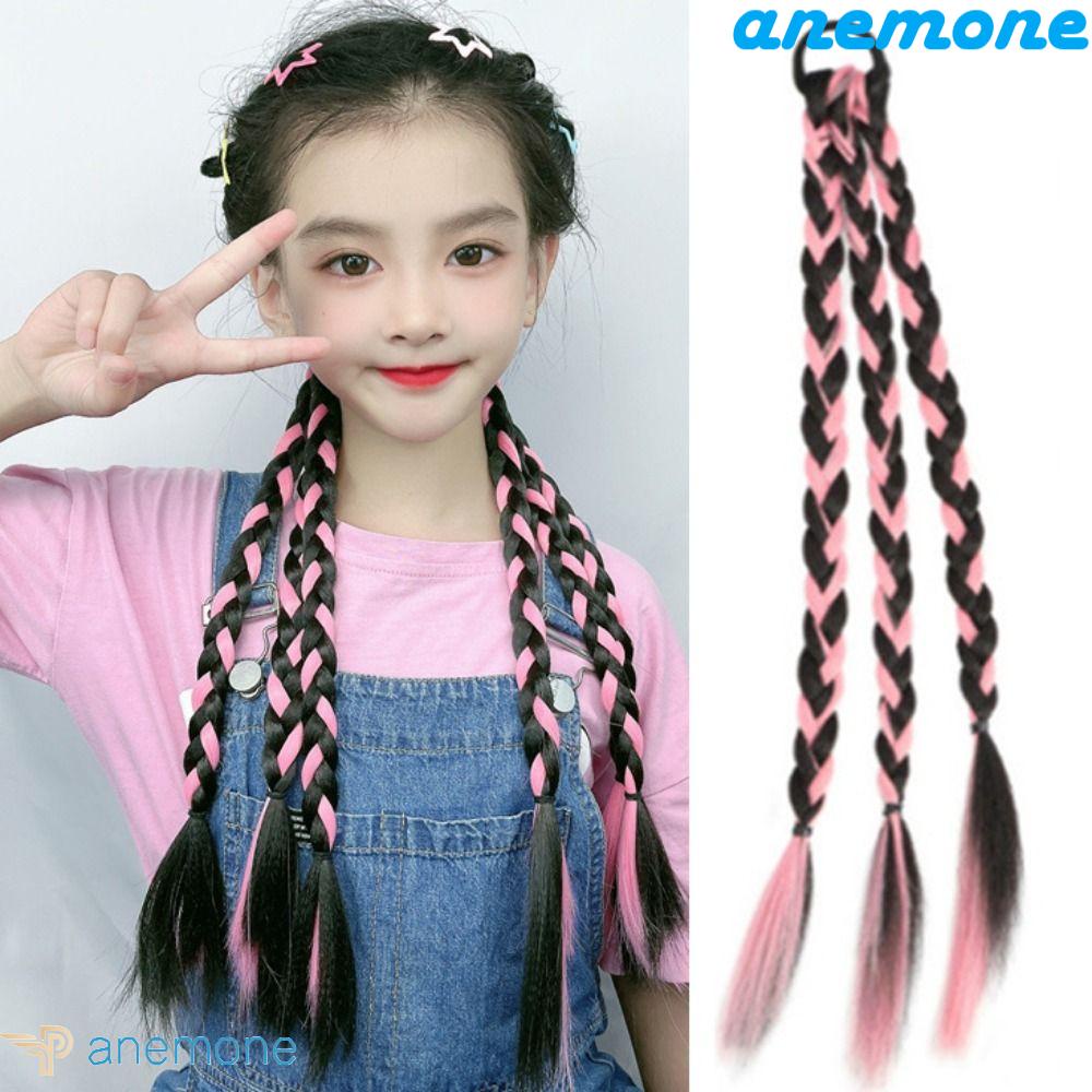 ANEMONE Dây Bện Tóc Giả Thắt Bím Dễ Thương Cho Bé Gái