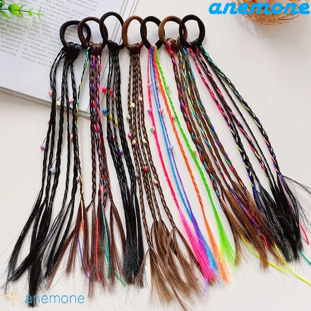 ANEMONE Bím Tóc Giả Thắt Bím Co Giãn Dễ Thương Dành Cho Bé Gái