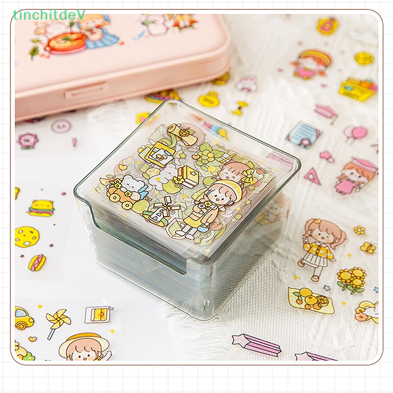 [TinchitdeV] Bộ 50 Miếng Dán Anime PET Không Thấm Nước Không Cắt Hình Dễ Thương Cho Học Sinh Và Bé Gái [Mới]