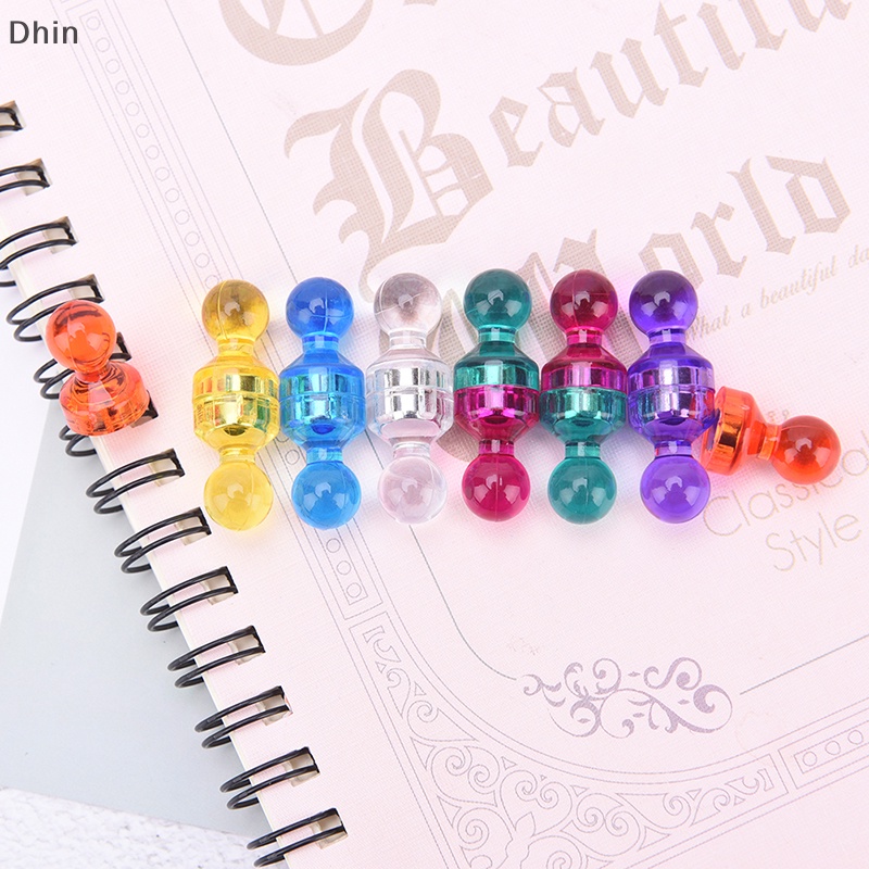[Dhin] 14pcs strong neodymium noticeboard skittle men pin s fridge diy whiteboard COD