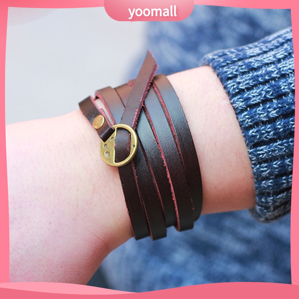 Vòng Tay Giả Da Nhiều Lớp Phong Cách Vintage Cho Nam Nữ
