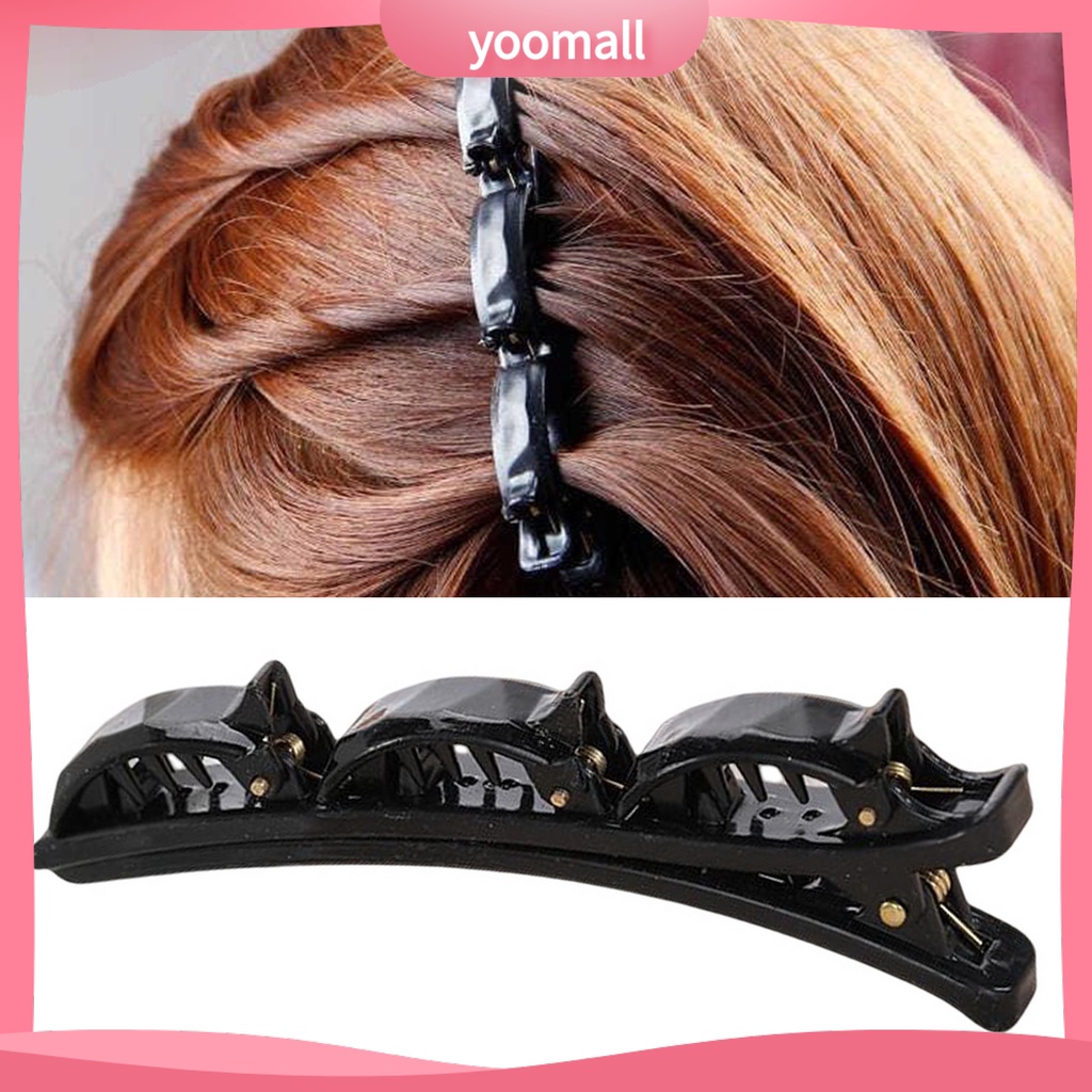 Kẹp Tóc Nhựa Hai Lớp Kiểu Dáng Đơn Giản Thanh Lịch Cho Nữ