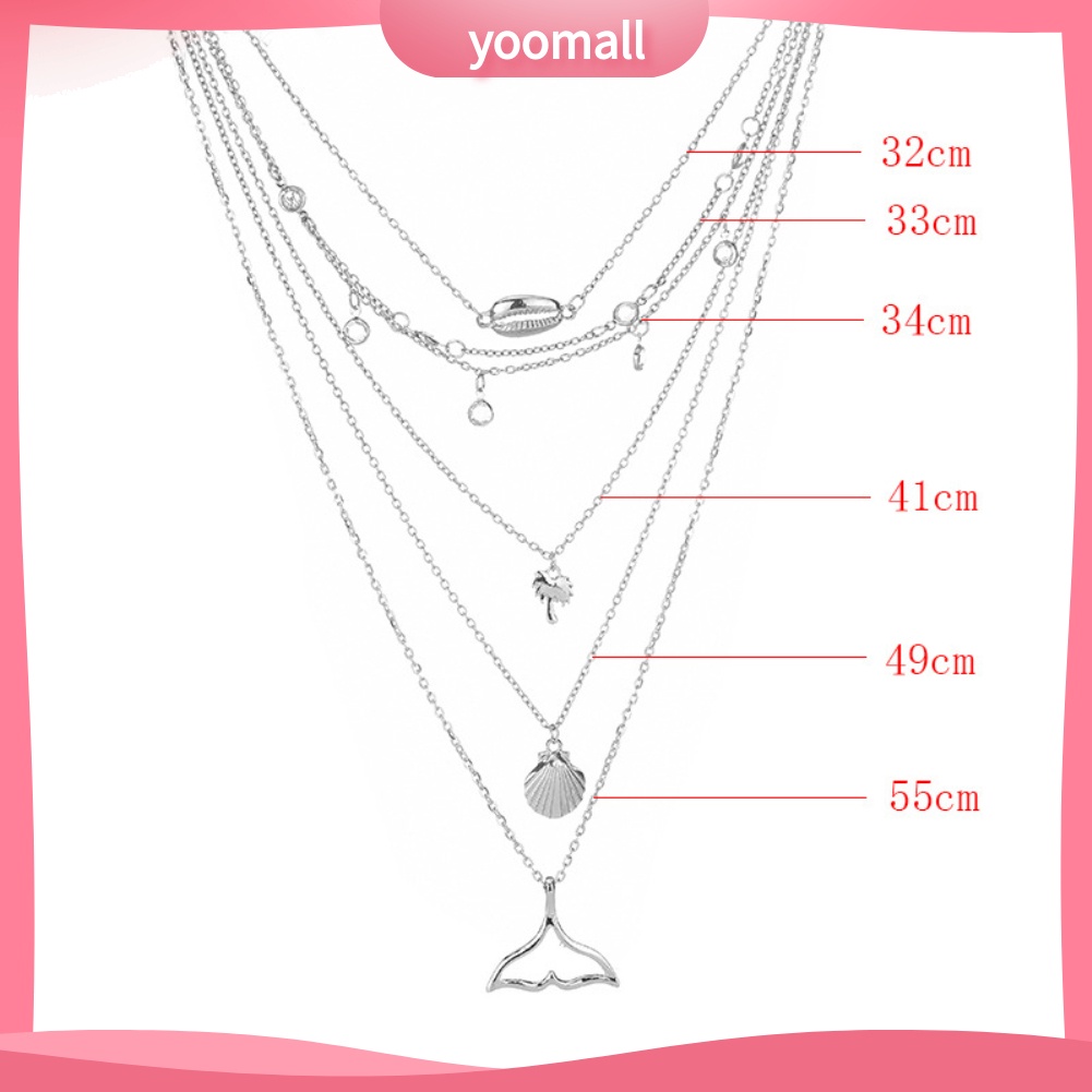 Vòng Cổ Choker Nhiều Lớp Mặt Hình Cây Dừa Và Đuôi Cá Thời Trang Cho Nữ
