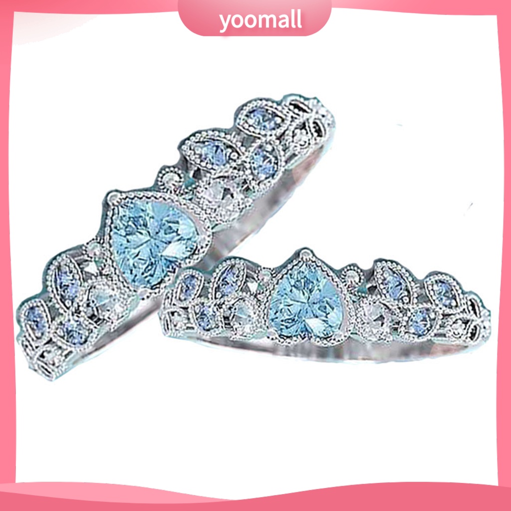 Nhẫn Đính Hôn Đính Đá Hình Trái Tim Tinh Tế Dành Cho Nữ