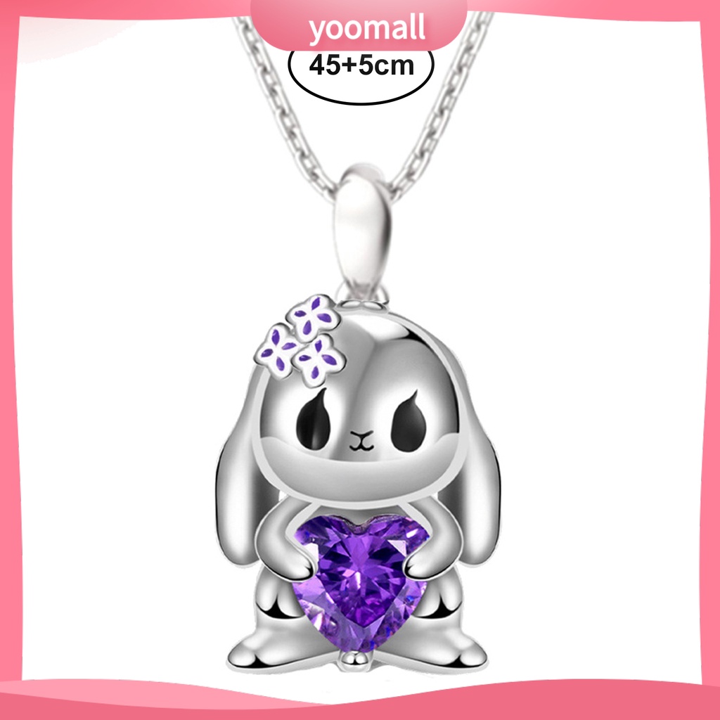 Vòng cổ Mặt Hình Cá Ngựa / Thỏ / Cáo Hoạt Hình Đính Đá Thời Trang Cho Nữ