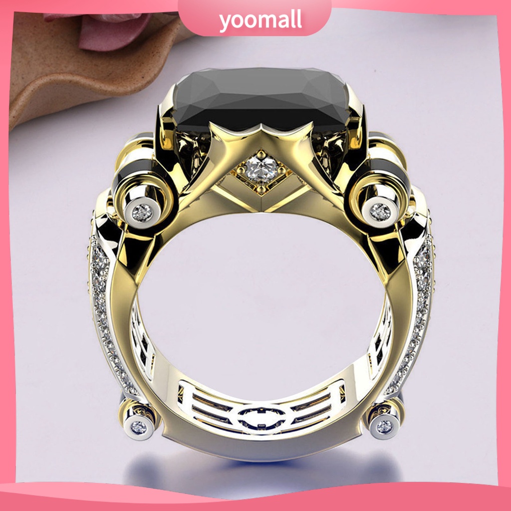 Nhẫn Đính Đá Zircon Sang Trọng Phong Cách Gothic Cổ Điển Dành Cho Nam Nữ