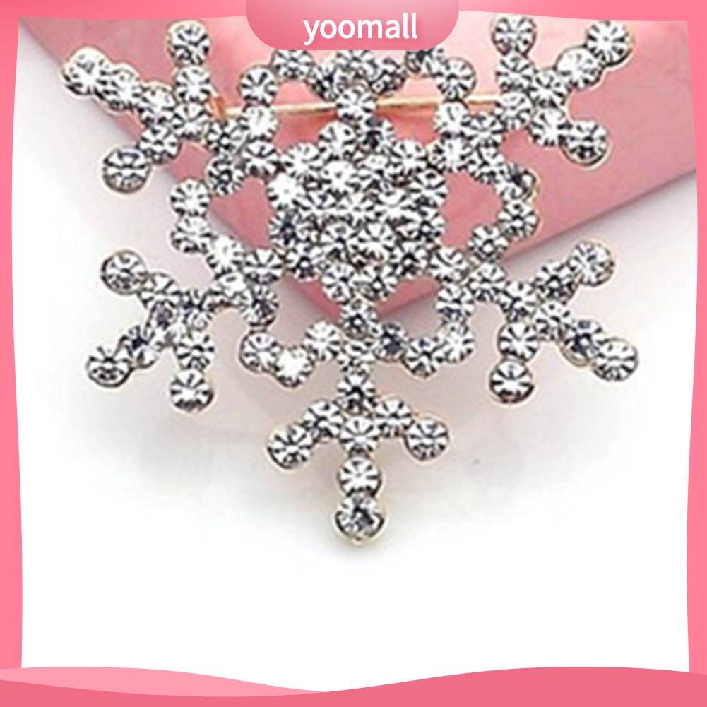 Ghim Cài Áo Hình Bông Tuyết Đính Đá Nhân Tạo Thời Trang