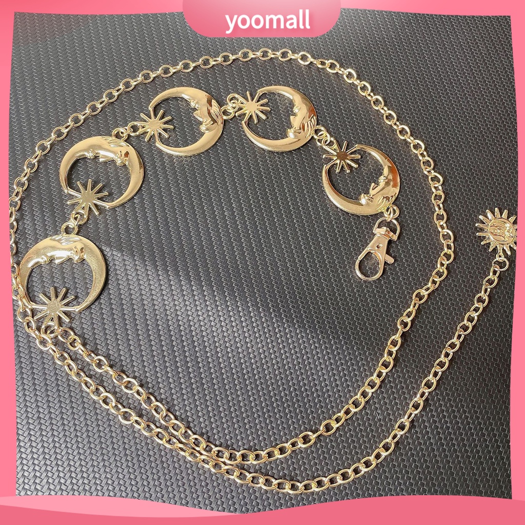 [YM] Dây Đeo Thắt Lưng Hình Mặt Trăng Ngôi Sao Rỗng Phong Cách Punk Hip Hop Nhỏ Gọn Trang Trí Lâu Trôi Thích Hợp Làm Quà Tặng