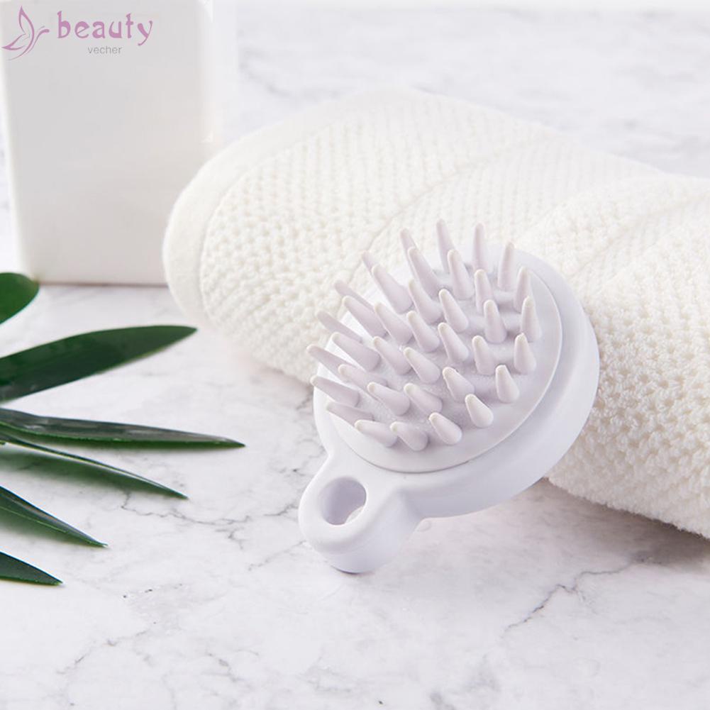 Bàn Chải Massage Da Đầu Và Toàn Thân Bằng Silicone Màu Trắng
