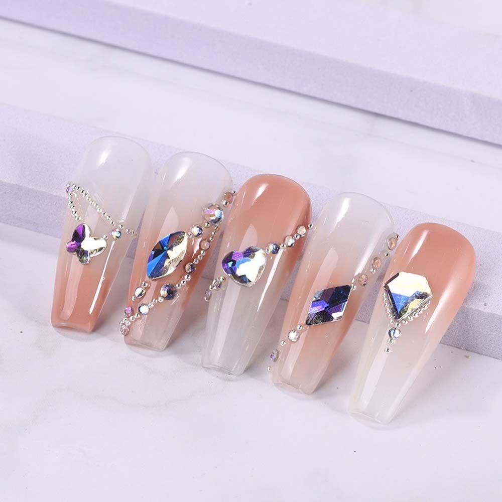 ANEMONE Phụ Kiện Đính Đá 3D Nhiều Hình Dạng Trang Trí Móng Tay Cho Nữ