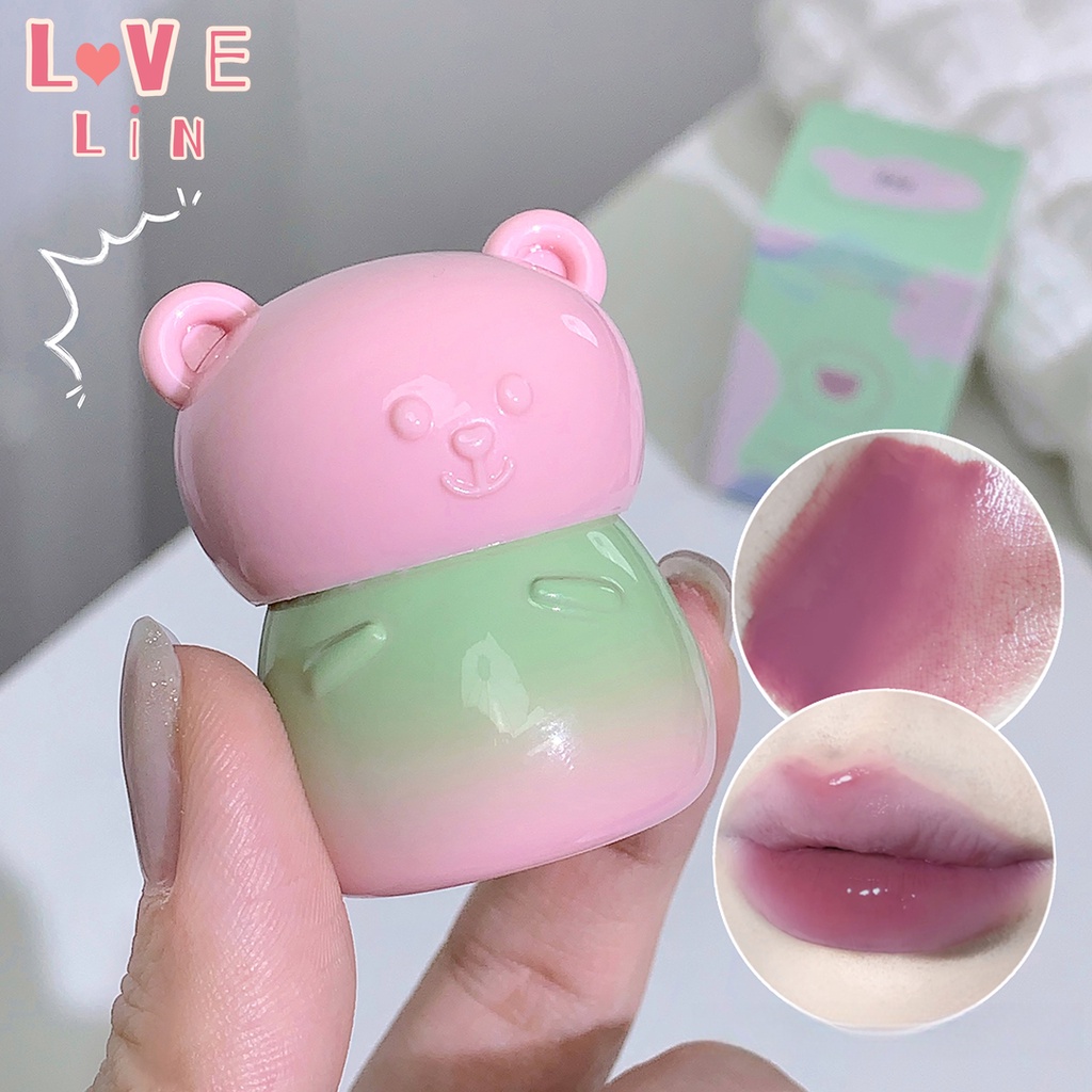 [Lovelin] Son Thạch Pha Lê Trong Suốt Gấu Gege Làm Mới Và Dưỡng Ẩm Môi Màu Vàng Tự Nhiên Không Phai Màu