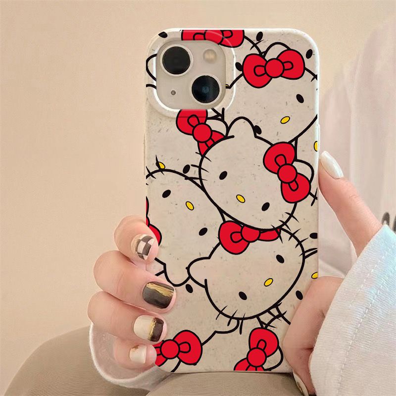 Ốp Điện Thoại Dẻo Họa Tiết Hoạt Hình Mèo Kitty Dễ Thương Chống Sốc Cho Iphone11 7max 13iPhone128 14pro