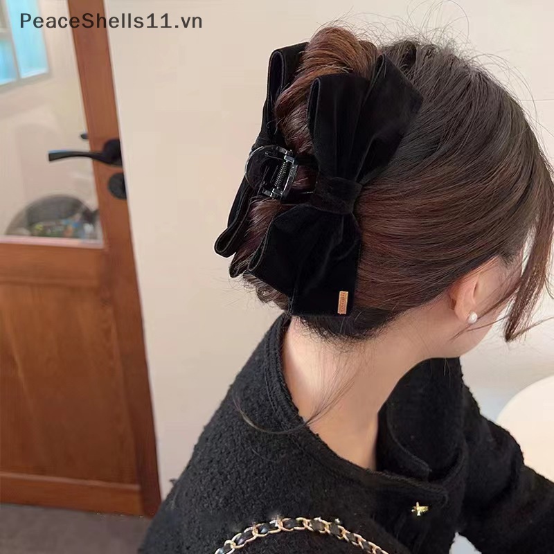 Kẹp Tóc Đuôi Ngựa Hình Nơ Chéo Màu Trơn Thanh Lịch