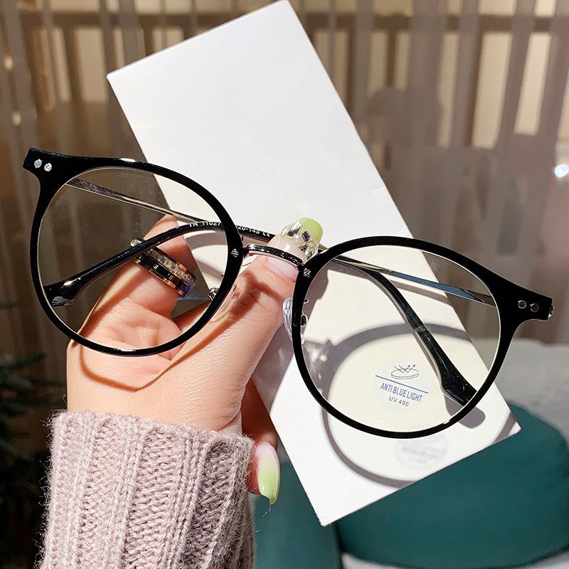 VIENDO Kính Mặt Tròn Chống Tia Bức Xạ 2 Trong 1 Chống Ánh Sáng Xanh Kính Đổi Màu Khi Ra Nắng Thời Trang Cho Nam Và Nữ(Có Thể Cắt Cận Thị Ống Kính)