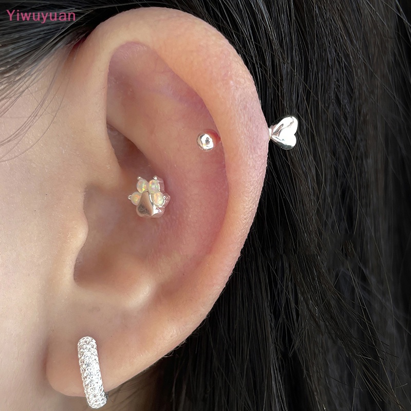 1 Đôi Khuyên Tai Hình Móng Vuốt Mèo Đính Đá Opal Thời Trang Mới