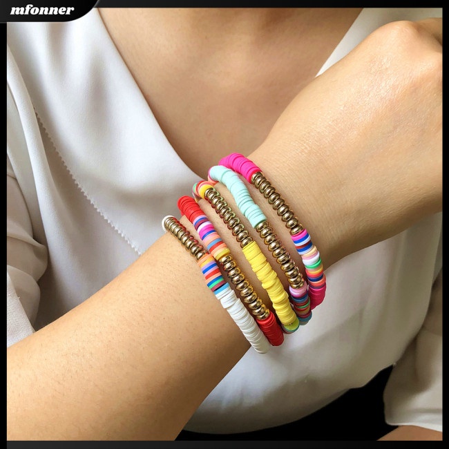 Set 5 Vòng Đeo Tay Chuỗi Hạt Phong Cách Boho Thời Trang Cho Nữ