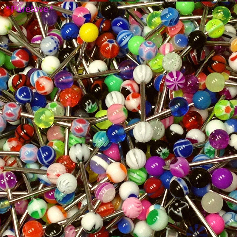 Set 10 / 30 / 50 Khuyên Lưỡi Bằng Acrylic 316L Cá Tính Hợp Thời Trang Mới