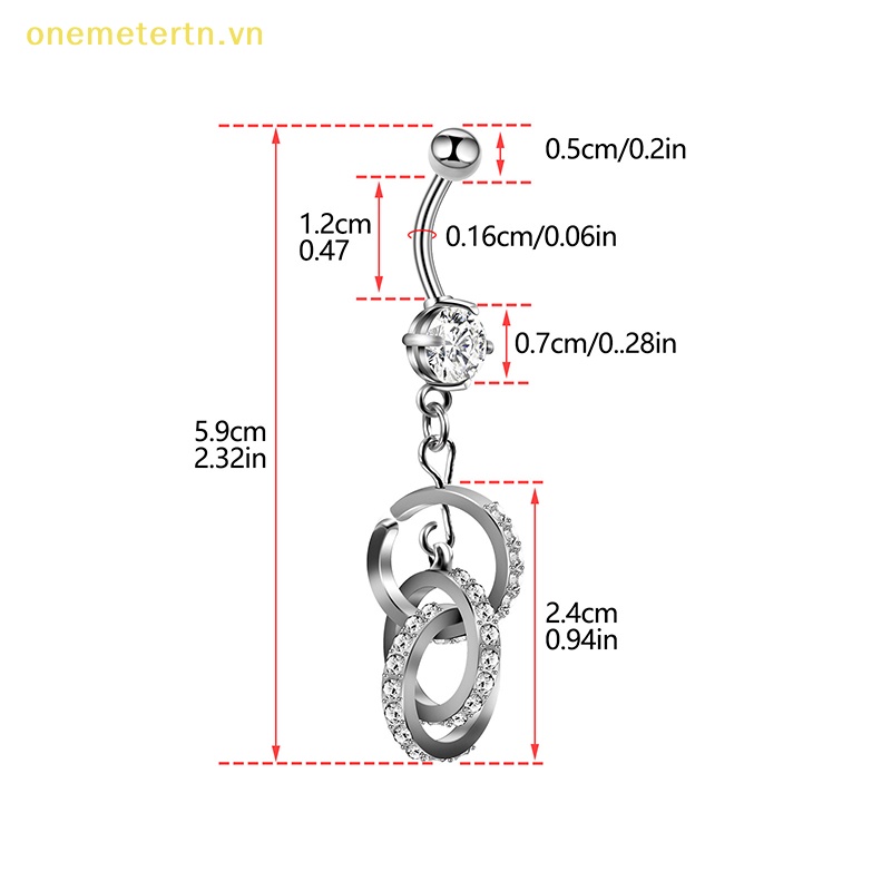 Khuyên Rốn Dáng Tròn Đính Đá Pha Lê Thời Trang Cho Nữ