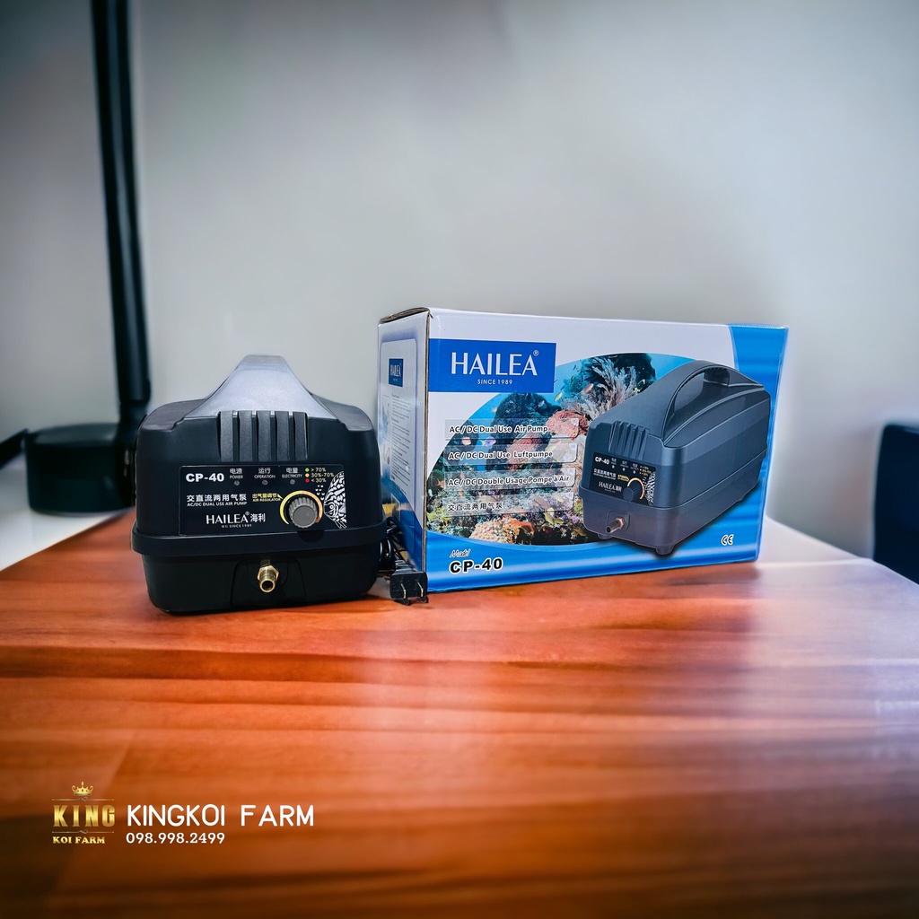 Máy sủi khí oxy tích điện HAILEA CP-40, 8W-40L/min chuyên dụng cho hồ cá koi cá cảnh